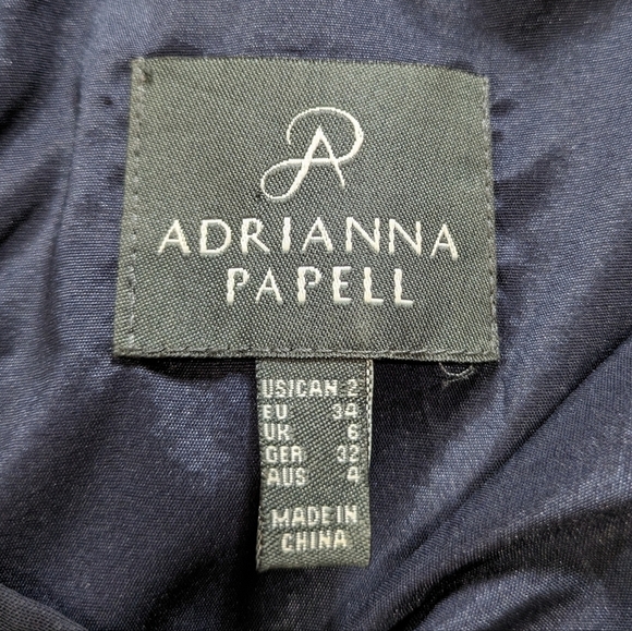 Adrianna Papell blue white sleeveless polka dot fit & flare dress 2 - Picture 9 of 10